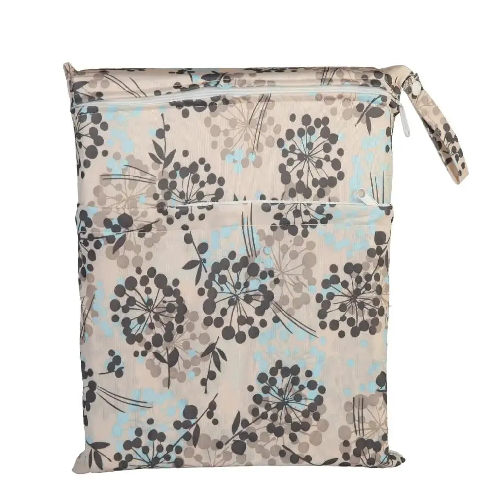 Sigzagor Wet Dry Bag With Two Zippers Waterproof Reusable 36cm By 29cm For Baby Diapers Nappies Soiled Clothes Swimwear