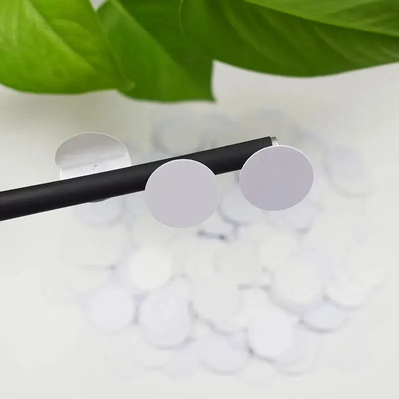 10 pcs RFID coin tags with adhesive stickers, 125kHz TK4100 EM4100, white 25/30mm diameter for access control