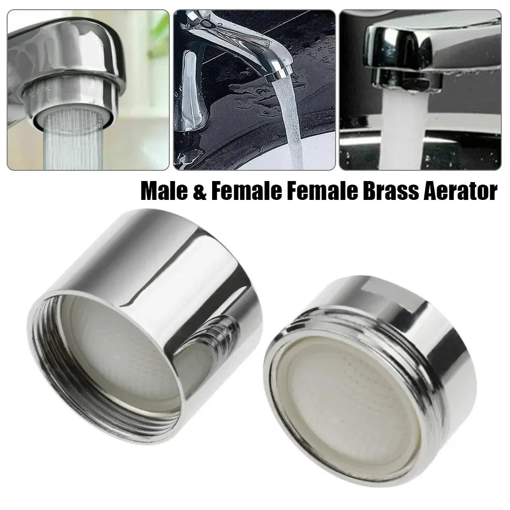 Simples Market brass tap aerator set, male and female, chrome finish, 20/22/24/28mm compatibility.
