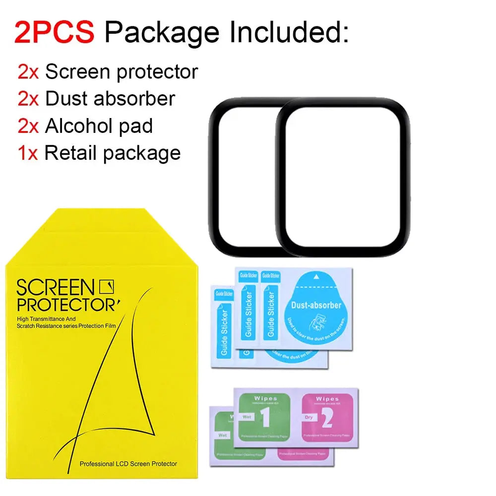 Screen protector For Apple watch Series 7 8 9 45mm 44mm 40mm iWatch 6 SE 5 4 3 42mm 38mm 41mm Soft Glass apple watch Accessories