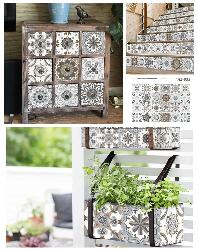 24pcs set light-color tile wall stickers for kitchen/bathroom, waterproof self-adhesive decals by Simples Market