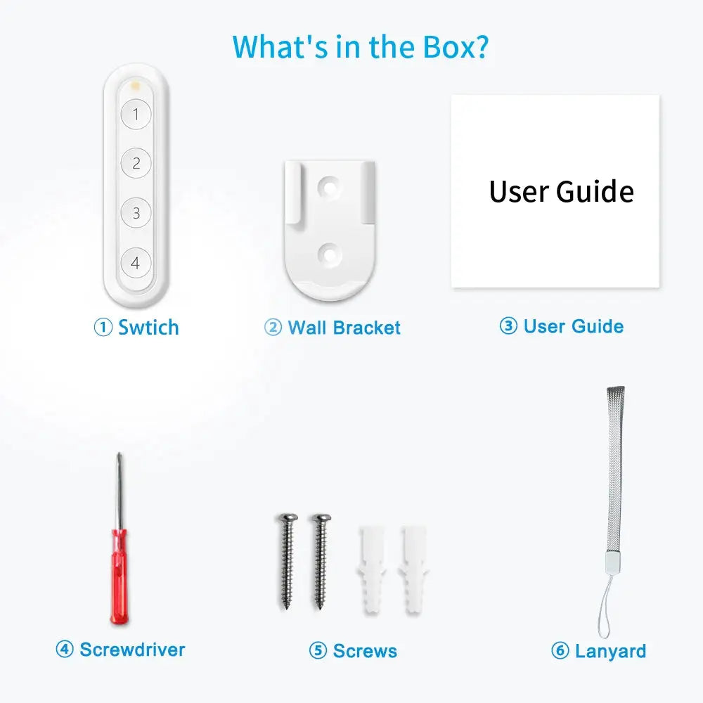 LoraTap ZigBee 3.0 six-button remote by Simples Market; white, 6-piece box contents.