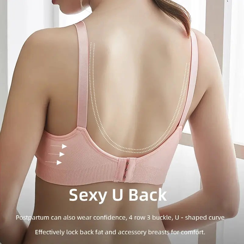 Beauforme Plus Size Nursing Bra Breathable Seamless Maternity Underwear For Breastfeeding Push Up