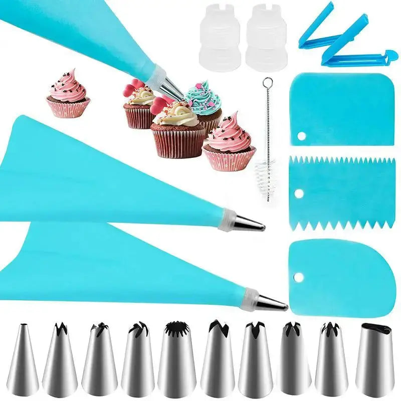 Stainless Steel Pastry Bag And Nozzle Set For Cake Decorating Confectionery Tools And Kitchen Accessories