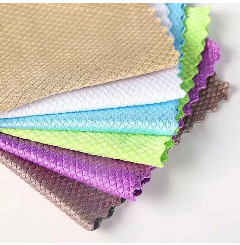 5pc microfiber cleaning cloth set by Simples Market, assorted colors, super-absorbent for kitchen and window cleaning