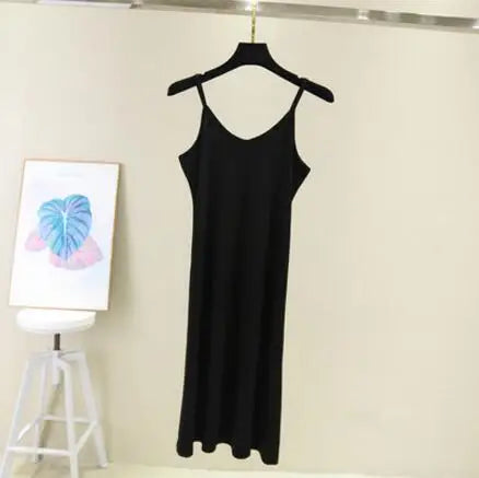 Spring Summer 2026 Women Tank Dress Modal O Neck Camisole Casual Beach