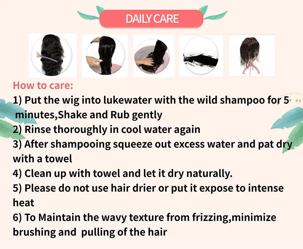 Synthetic goddess locs wig care infographic by Simples Market with daily care steps and tips