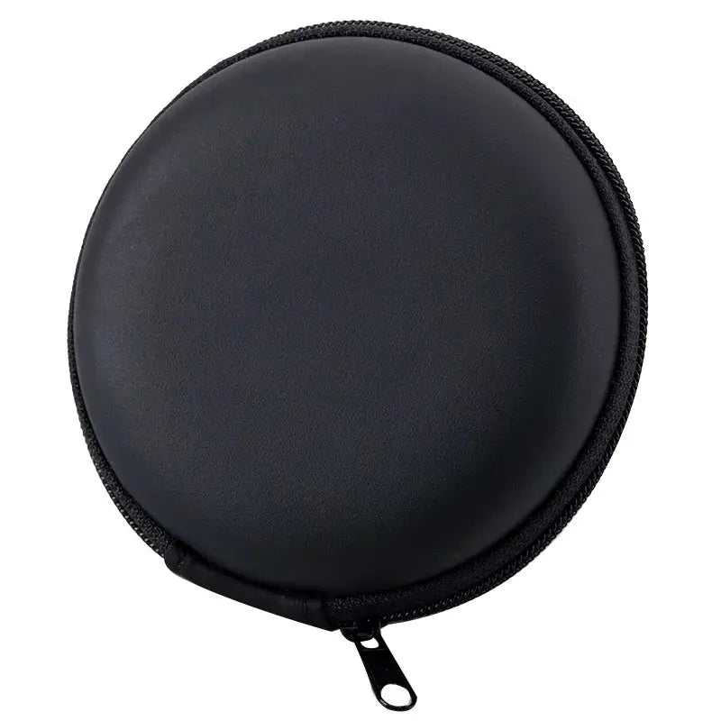 AuroraGuard PU Leather Mini Earphone Storage Case Hard Box Shatterproof Protection For Earphones And Cables