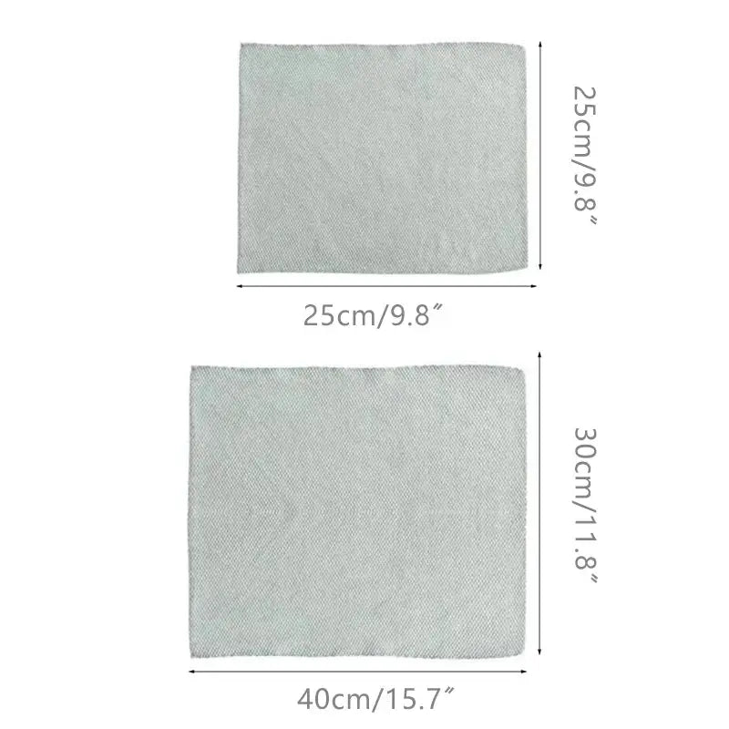 5-pack microfiber cleaning cloths by Simples Market in gray; includes 25x25 cm and 40x30 cm sizes