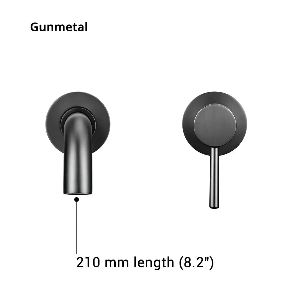 Simples Market gunmetal wall-mounted bathroom faucet with single-handle lever and spout