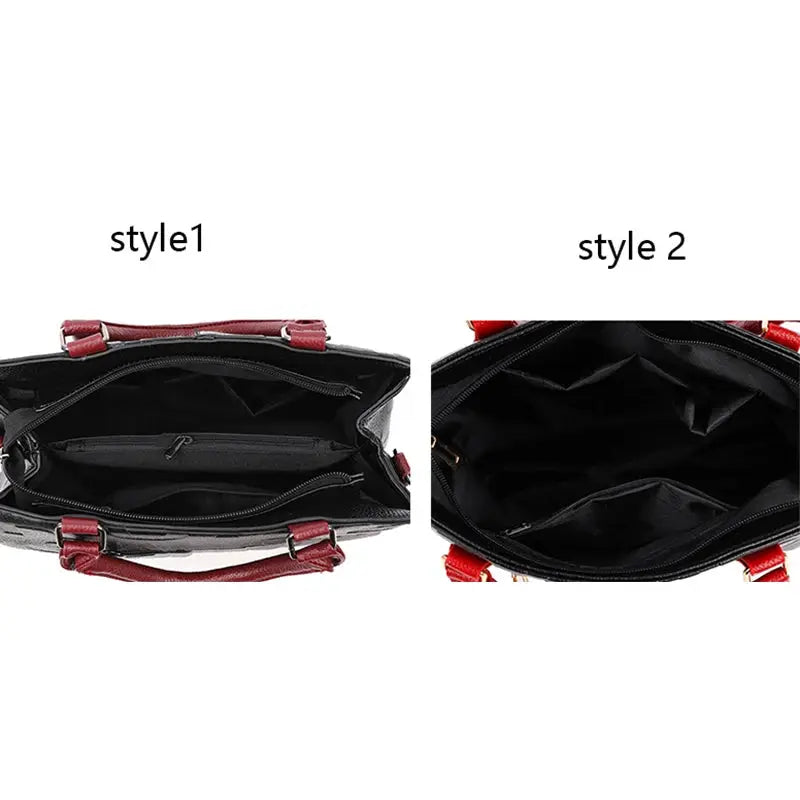 PU Leather crossbody bag for women, large-capacity tote by Simples Market, two styles shown.