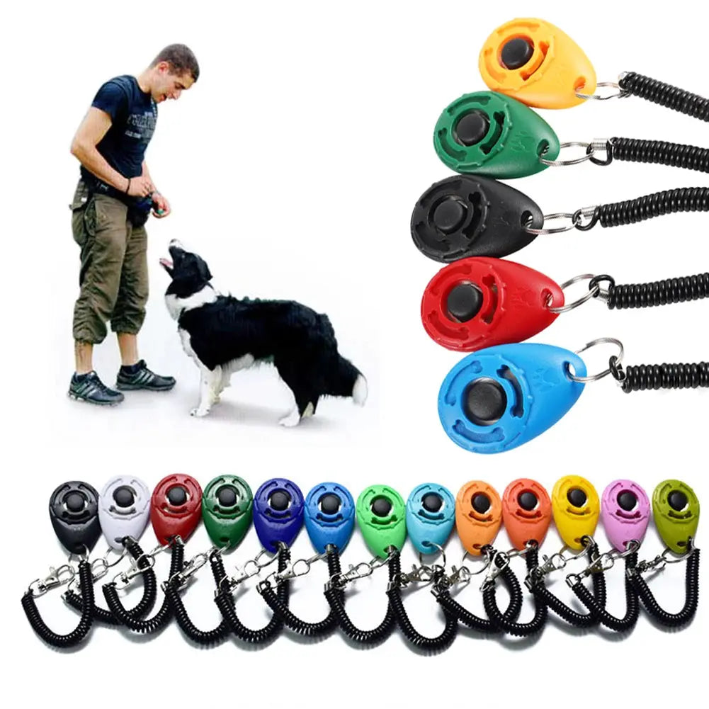 Dog Training Clicker For Dogs And Cats With Adjustable Wrist Strap Plastic Trainer Aid Sound Feedback