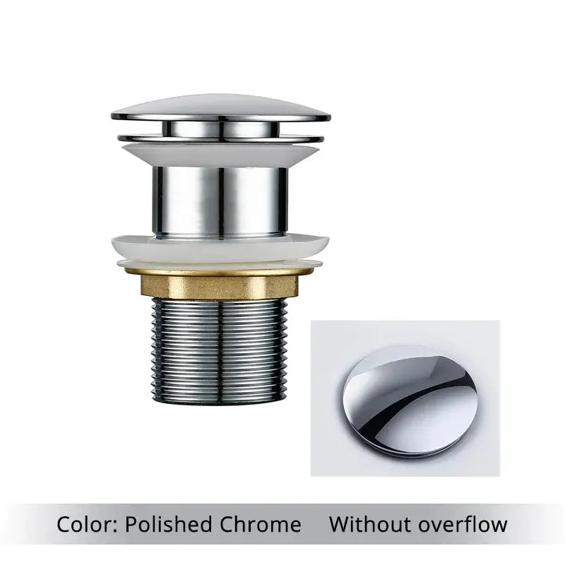Simples Market Bagnolux polished chrome pop-up drain for vessel sink without overflow