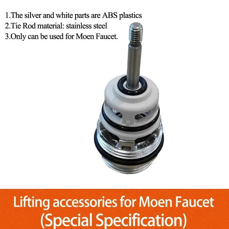 Shower faucet diverter valve for Moen, stainless steel pull rod and ABS white parts