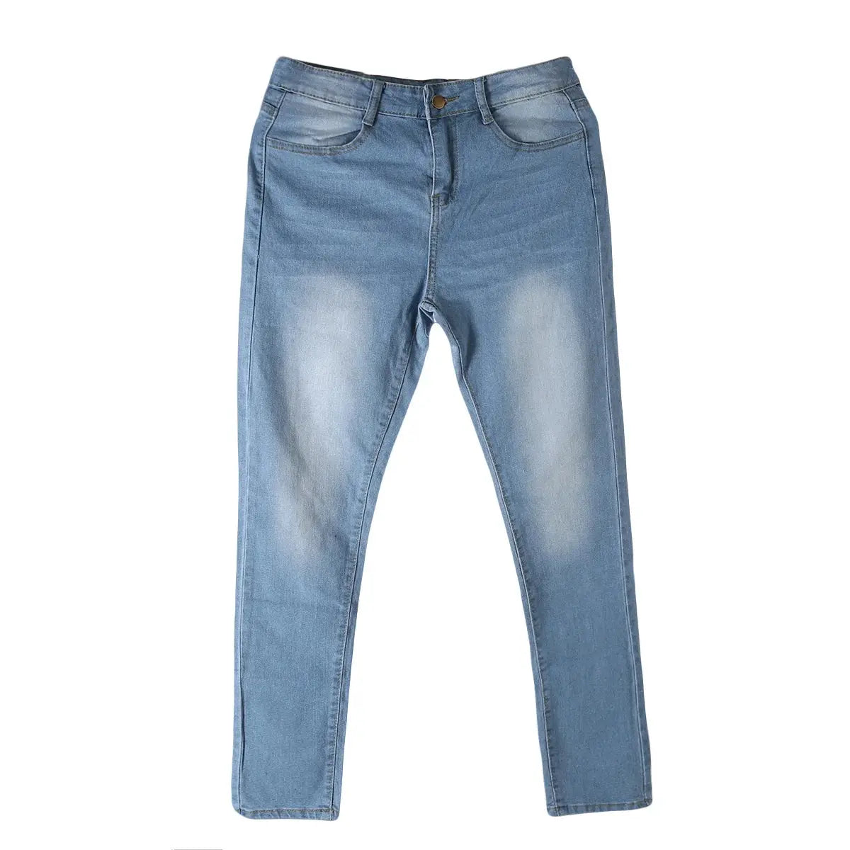 Women High Waist Denim Skinny Jeans Stretch Push Up Front Pockets