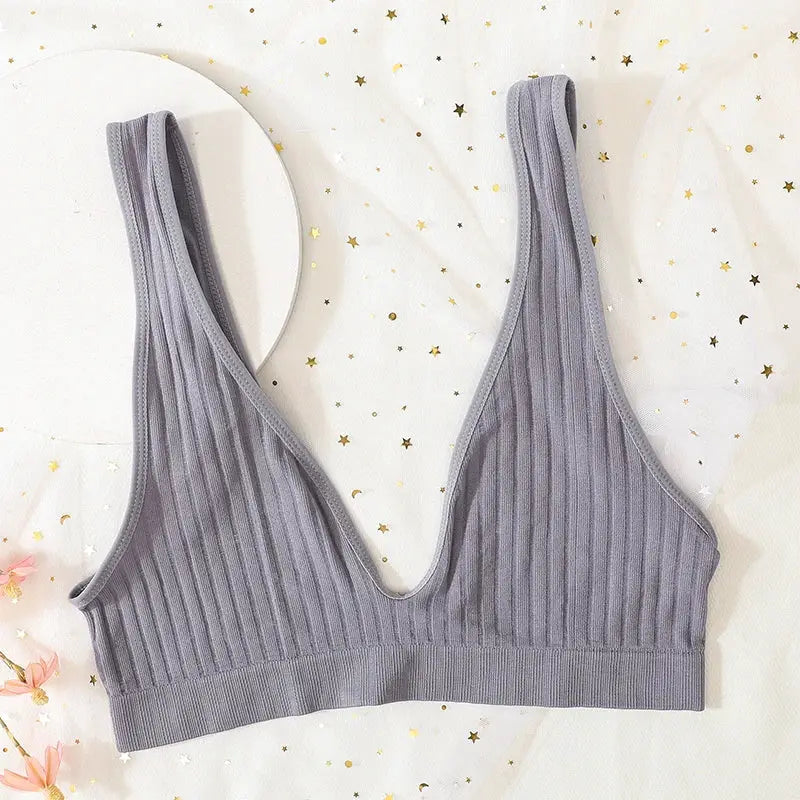 VivaLuxe Deep V Neck Wireless Bralette Seamless Comfort With Push Up for Everyday Wear