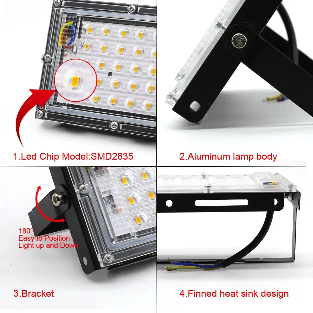 Simples Market flood light LED outdoor spotlight, aluminum body, adjustable bracket