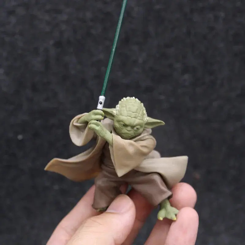Star Wars Master Yoda Action Figure with Lightsaber Toy Collectible PVC Figure Authentic Poseable