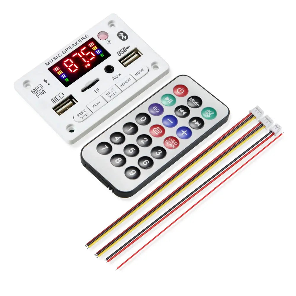 6V 12V Bluetooth MP3 Decoding Board Module Car USB MP3 Player With TF Card Slot USB FM Handsfree Microphone