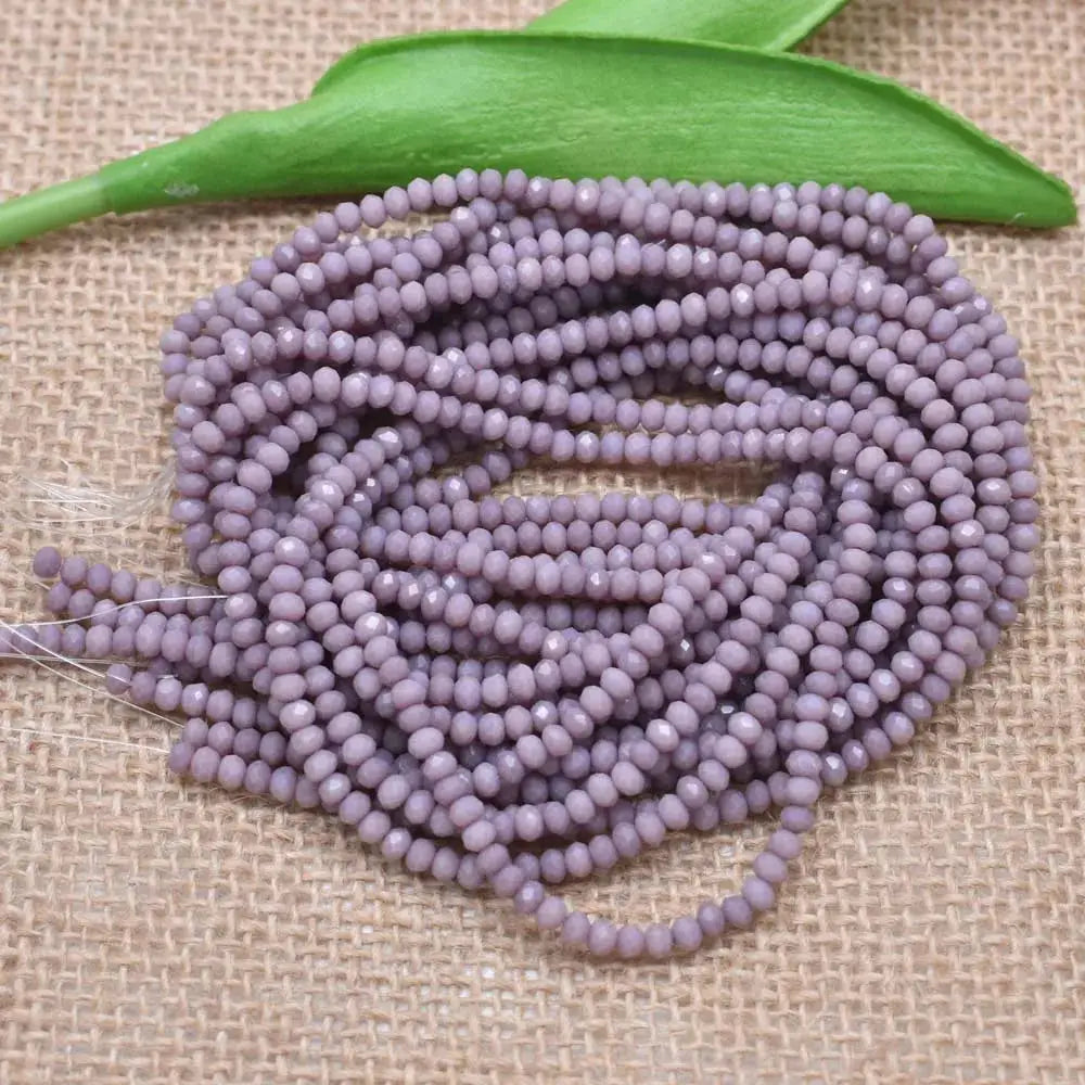 Yanqi Rondelle Crystal Beads 2mm 3mm 4mm Faceted Round Glass Beads for Jewelry Making DIY Spacer Beads