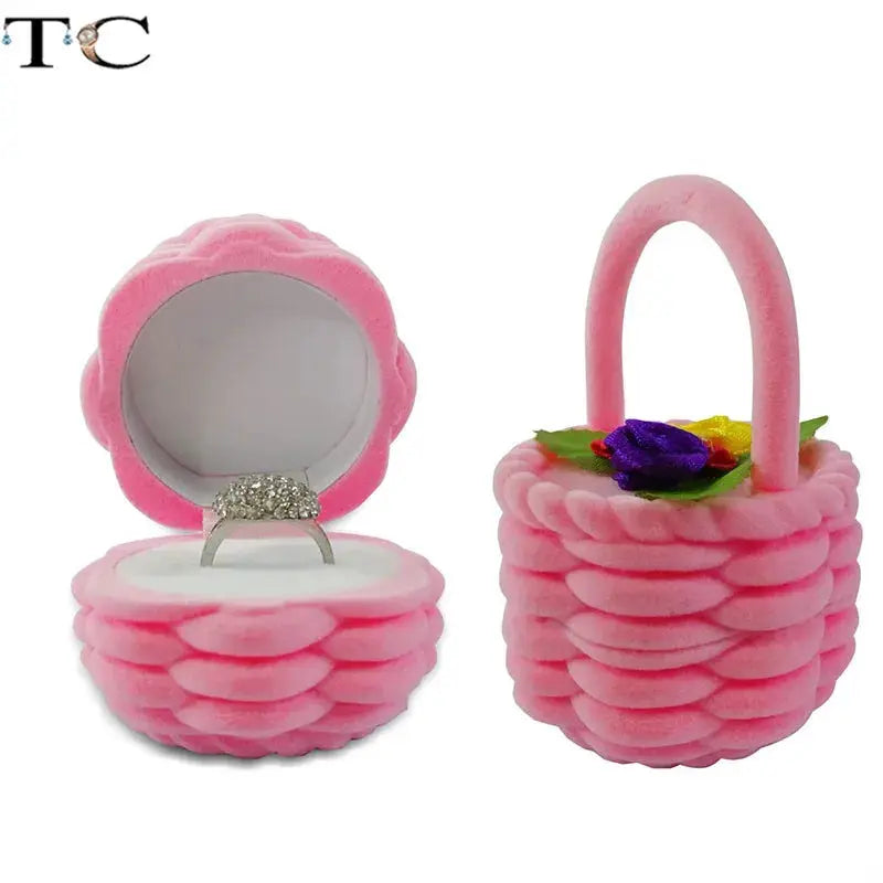 Creative Velvet Jewelry Box Mini Ring Box for Earrings and Rings Storage Display Gift Case