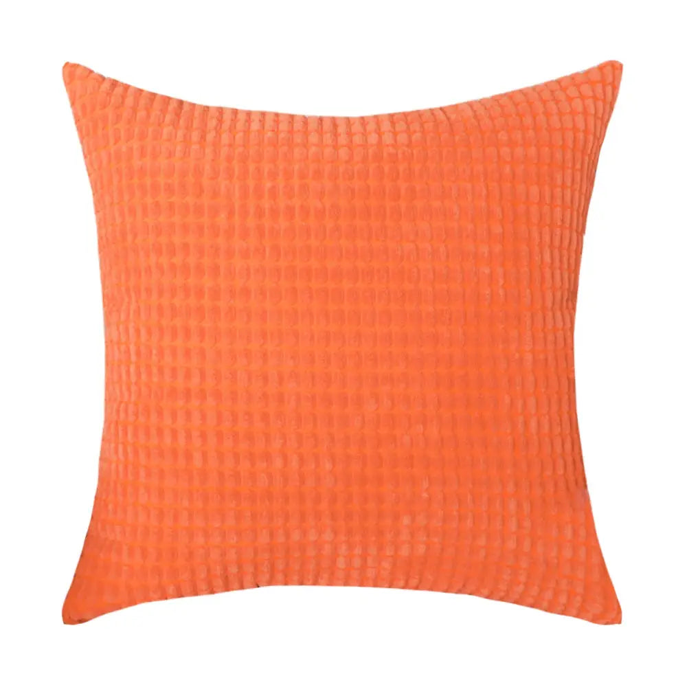Corduroy corn-kernel plush cushion cover in orange, 35–70cm, for sofa or bed decor