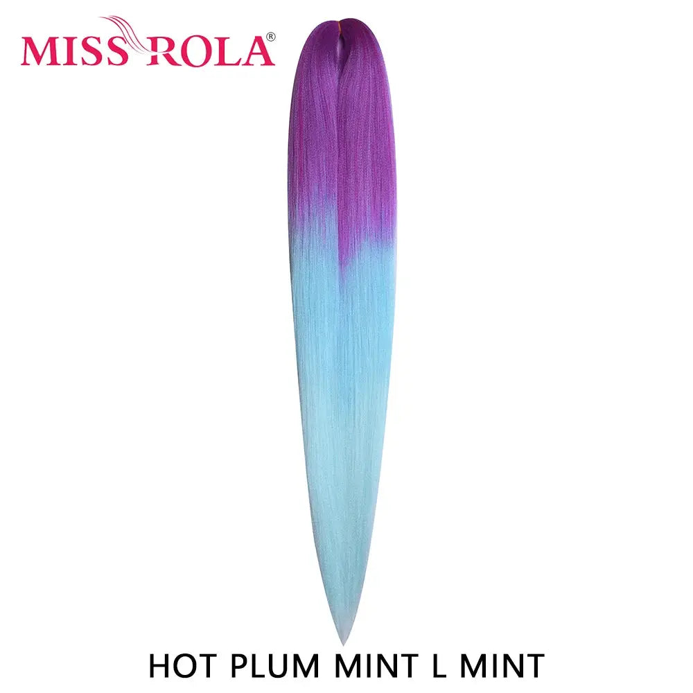 Miss Rola synthetic jumbo braid, yaki straight, 30in Kanekalon, hot plum mint gradient