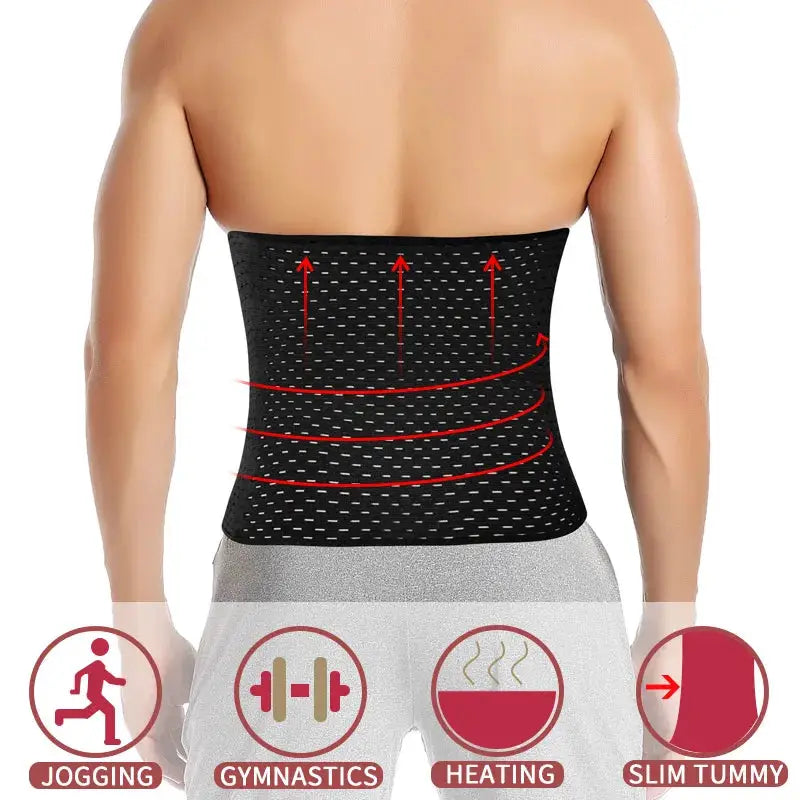 Waist trainer shapewear for men, black high-compression corset by Simples Market
