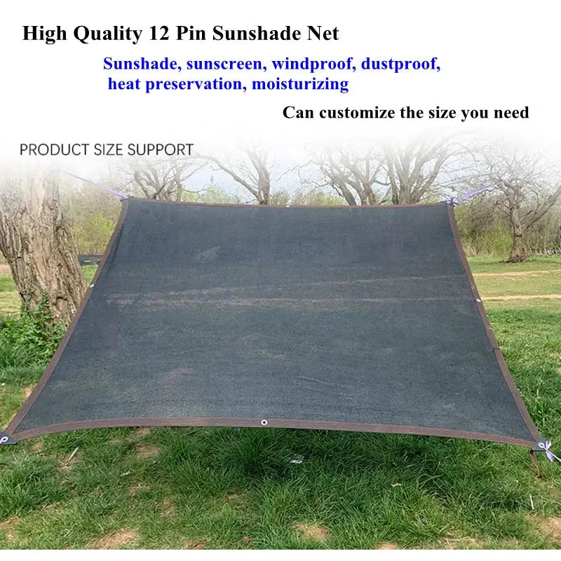 Sunshade net 6 12Pin by Simples Market, black with brown trim HDPE garden shade for plants