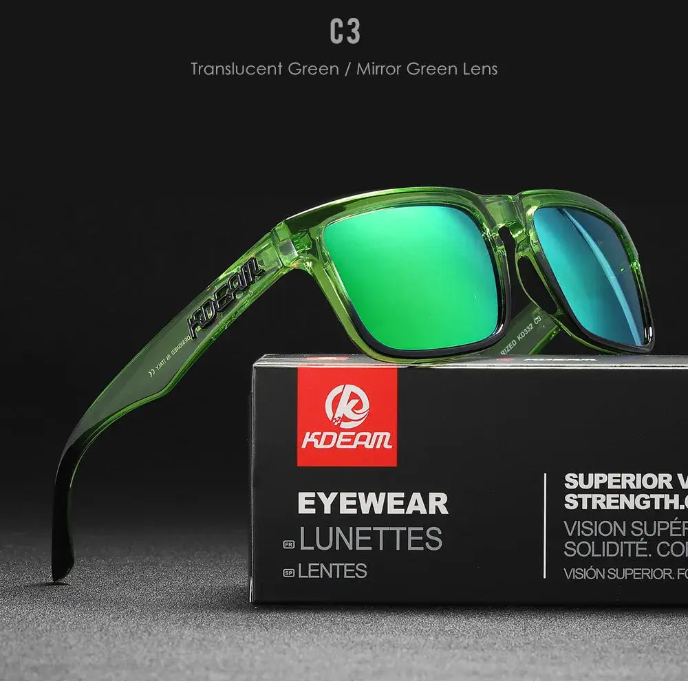 KDEAM 2022 Square Men Polarized Sunglasses With UV Protection Coating For Durable Outdoor Performance