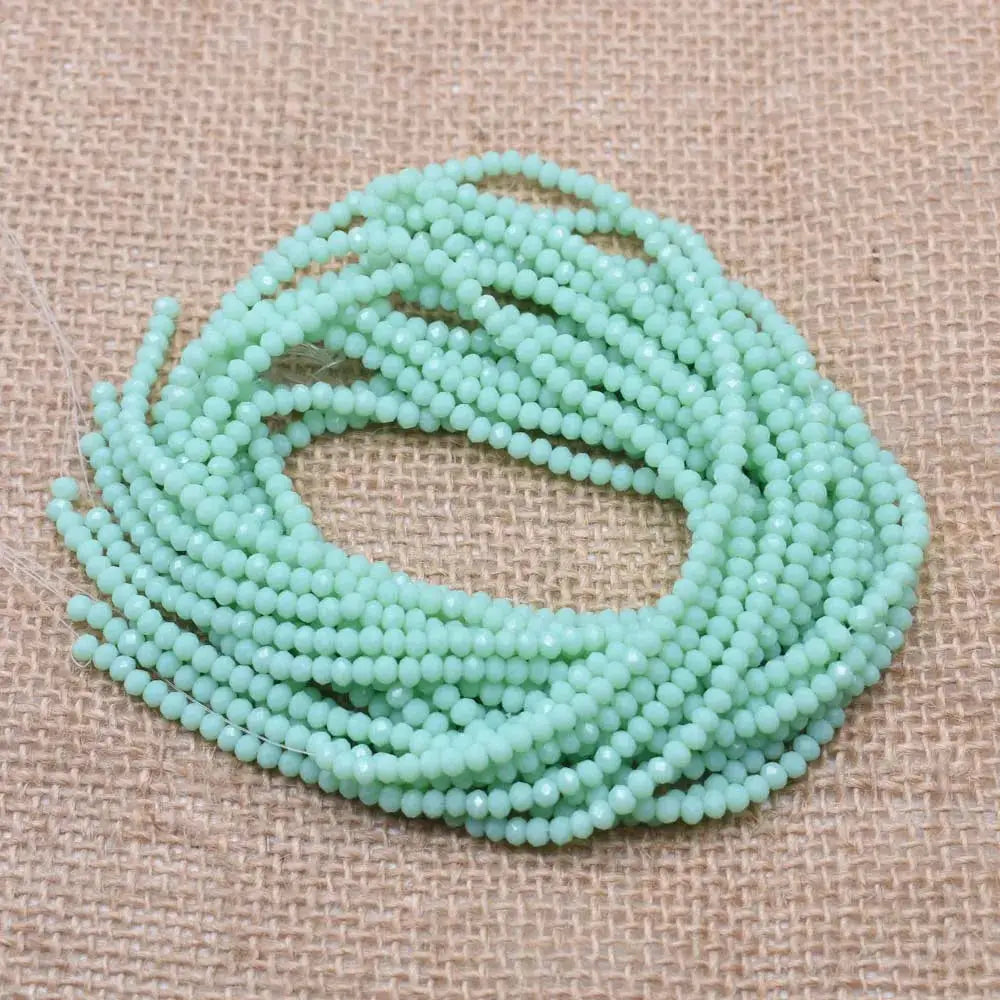 Yanqi Rondelle Crystal Beads 2mm 3mm 4mm Faceted Round Glass Beads for Jewelry Making DIY Spacer Beads