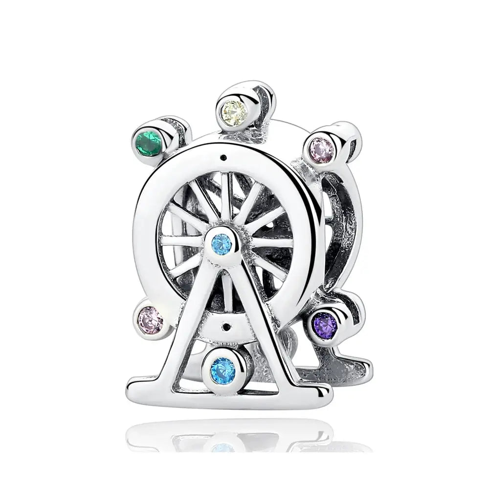 925 Sterling Silver Travel Theme Charms Beads London Bus Paris Suitcase Sam Panda Bracelets Necklaces Women DIY Jewelry