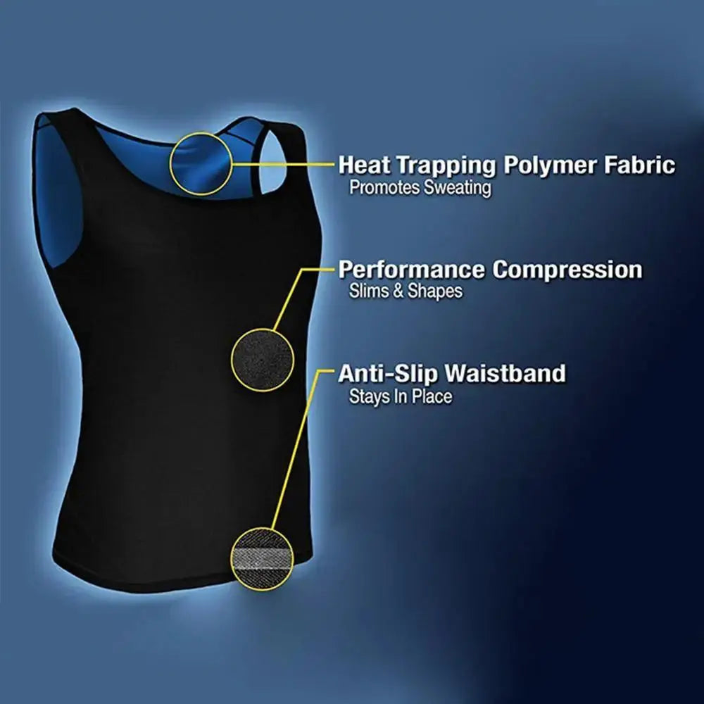Simples Market Men Neoprene Sauna Vest waist trainer with anti-slip waistband and heat-trapping fabric