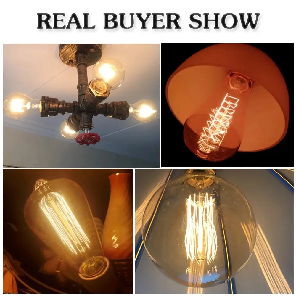 Retro Edison Bulb E27 40W 220V 110V Vintage Filament Lamp For Home Decor Loft Bedroom Industrial Style - Simples Market