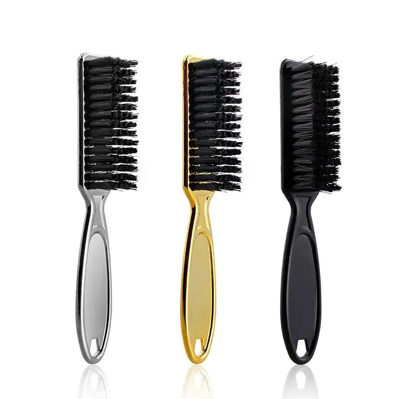 Plastic Handle Hairdressing Soft Hair Cleaning Brush Barber Neck Duster Broken Hair Remove Comb Hair Styling Tools Comb Gold - Simples Market