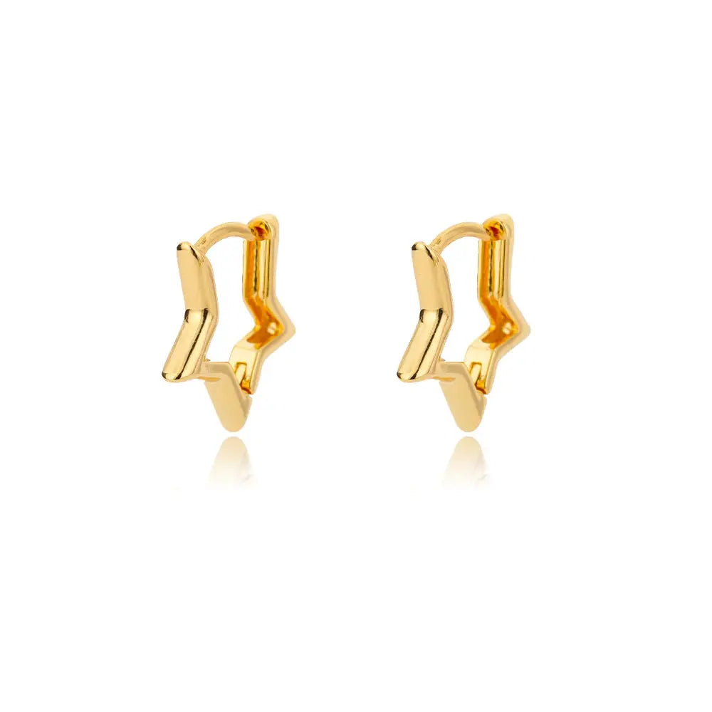 Geometric Star Hoop Earrings Stainless Steel Hypoallergenic Jewelry For Women And Girls Gift