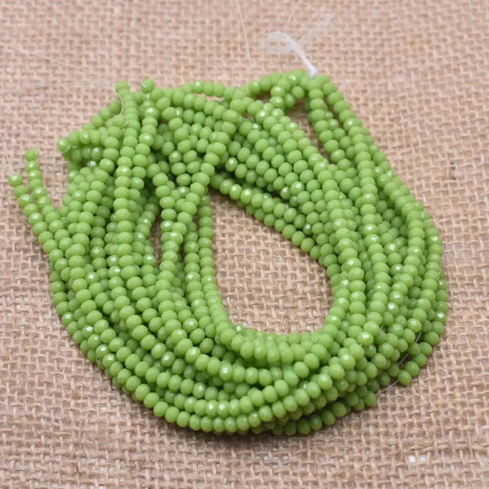 Yanqi Rondelle Crystal Beads 2mm 3mm 4mm Faceted Round Glass Beads for Jewelry Making DIY Spacer Beads