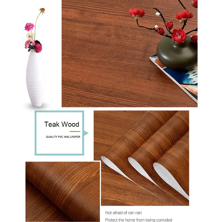 NovaWood PVC Waterproof Self Adhesive Wallpaper Roll Realistic Wood Grain Vinyl For Furniture Cabinets And DIY Decor