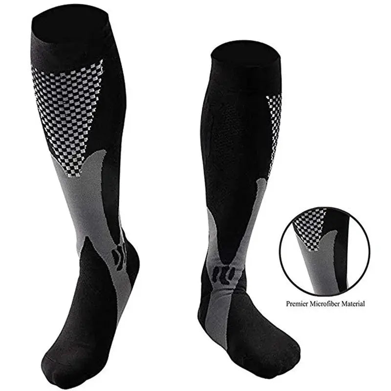 Compression Socks For Varicose Veins And Sports Knee High Nylon Medical Nursing Stockings Anti Fatigue Black