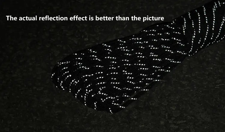Reflective paracord rope, 4mm, 7-strand tactical cord by Simples Market, black with white reflective threads