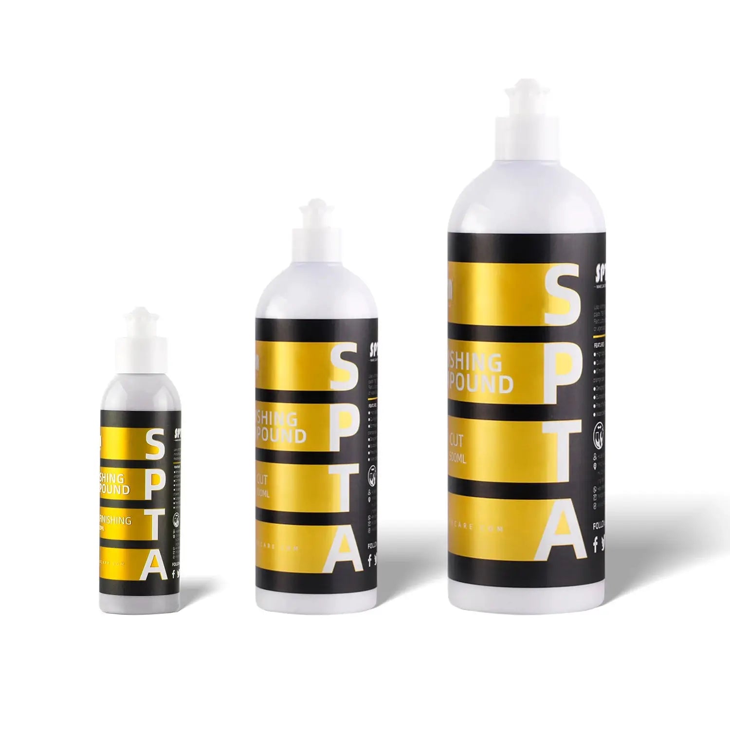 SPTA car scratch remover polishing wax set; three bottles (120/500/1000ml) by Simples Market