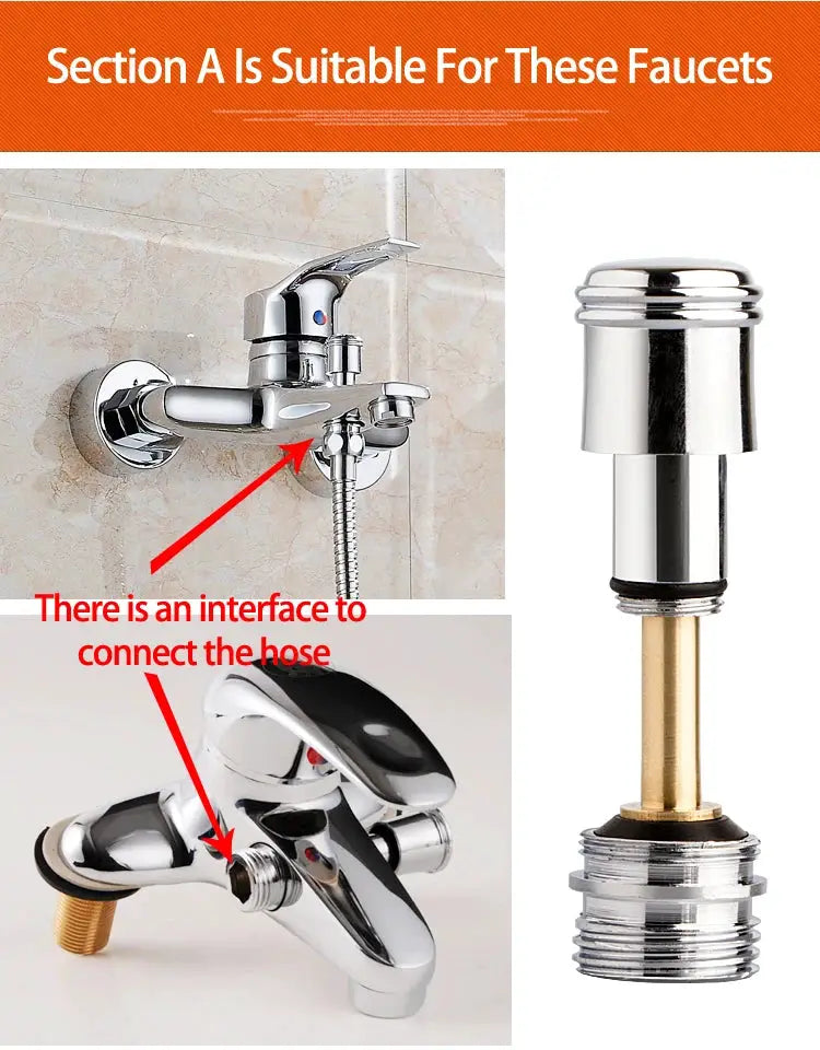Chrome Simples Market shower faucet set with pull-out hose and diverter cartridge (3 pieces)