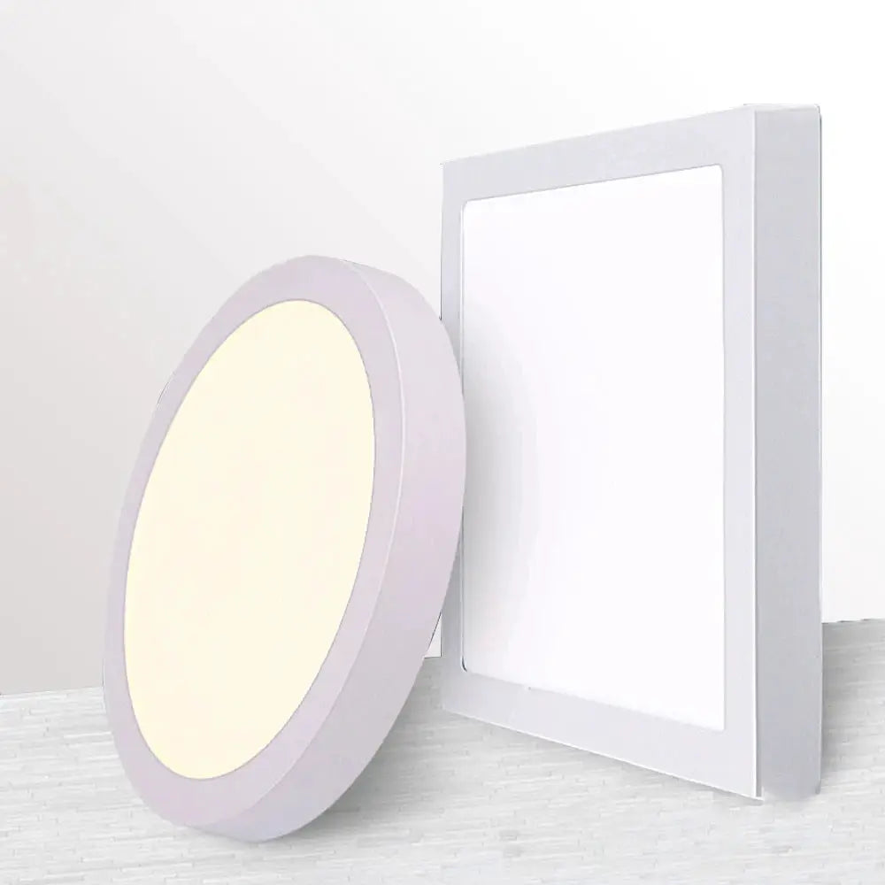 Lavender round and square LED panel lights set (2) for kitchen and bathroom, 9W/15W/25W surface ceiling lamps