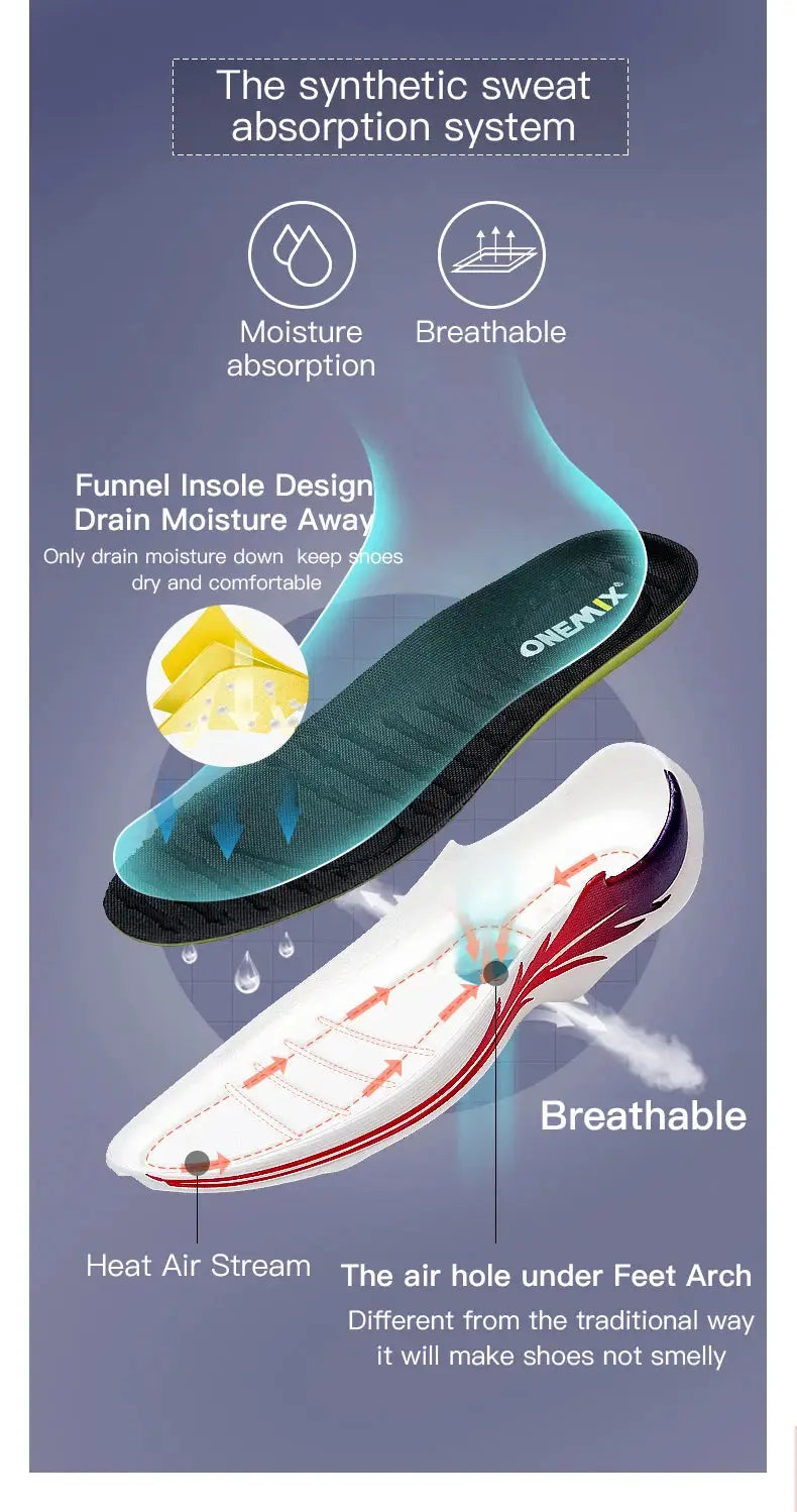 ONEMIX men's running shoes with breathable mesh upper and air-cushion sole