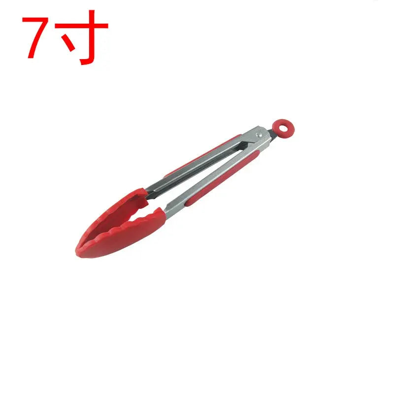 7 9 12 Inch Silicone Tipped Stainless Steel Locking BBQ Tongs Non Slip Food Tongs For Cooking