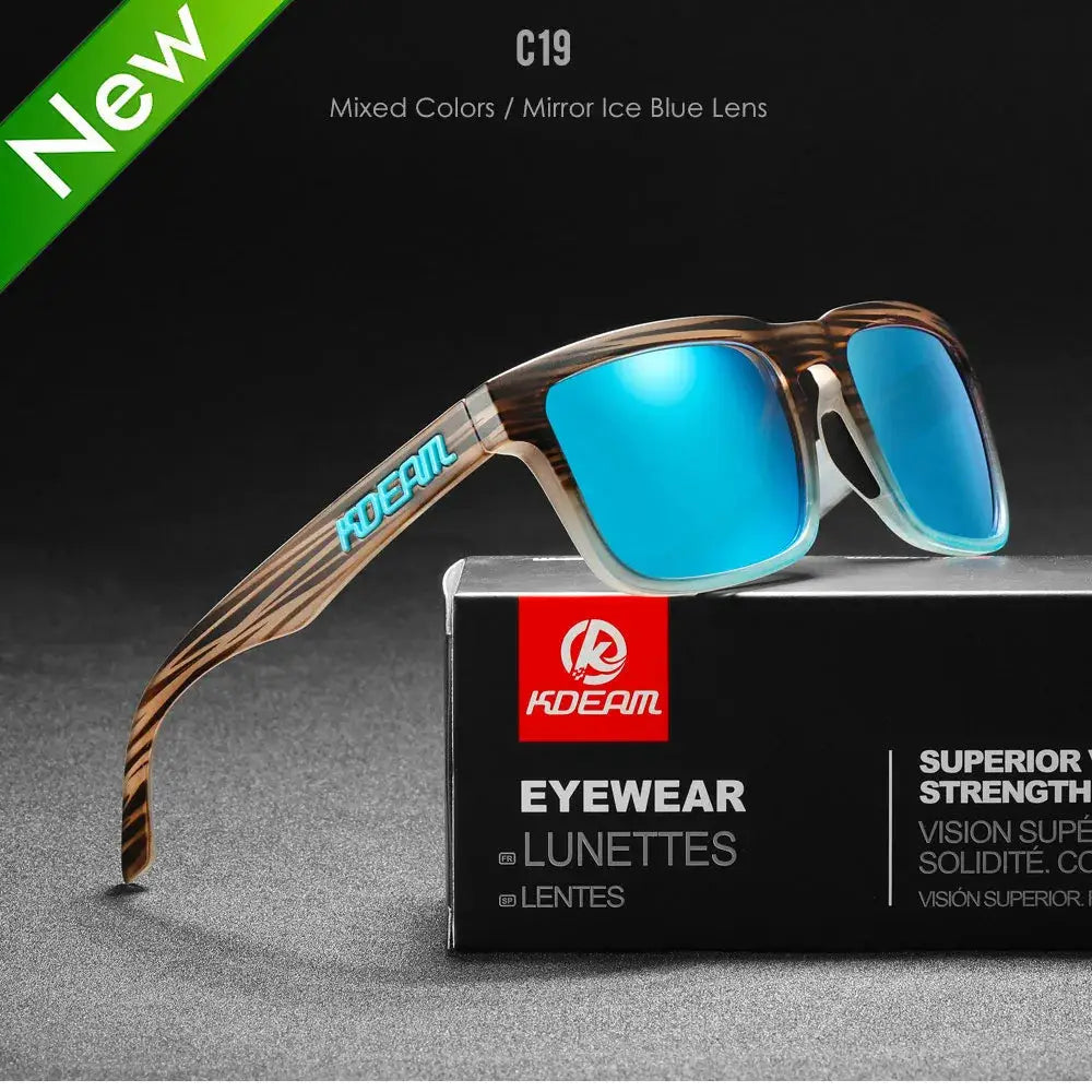 KDEAM 2022 Square Men Polarized Sunglasses With UV Protection Coating For Durable Outdoor Performance
