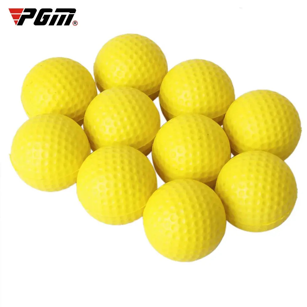 10 Pcs Yellow PU Foam Golf Balls Sponge Elastic Indoor Outdoor Practice Training Set