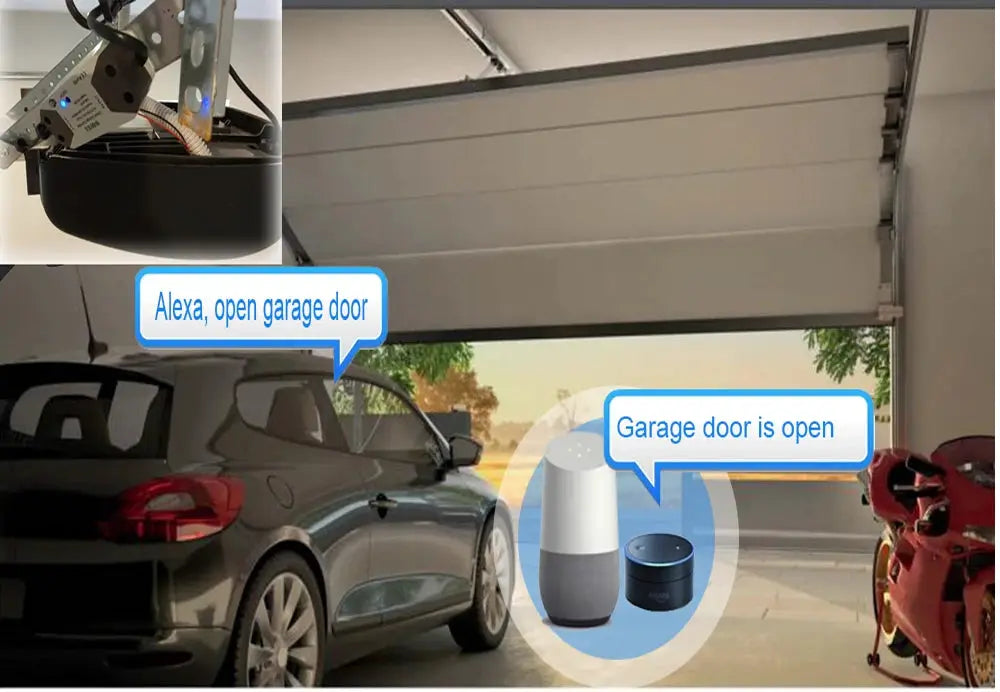 Wofea WiFi Smart Garage Door Opener Controller DC12/24V by Simples Market, Alexa and Google Home compatible