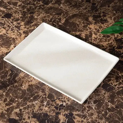 White ceramic rectangular bathroom tray by Simples Market