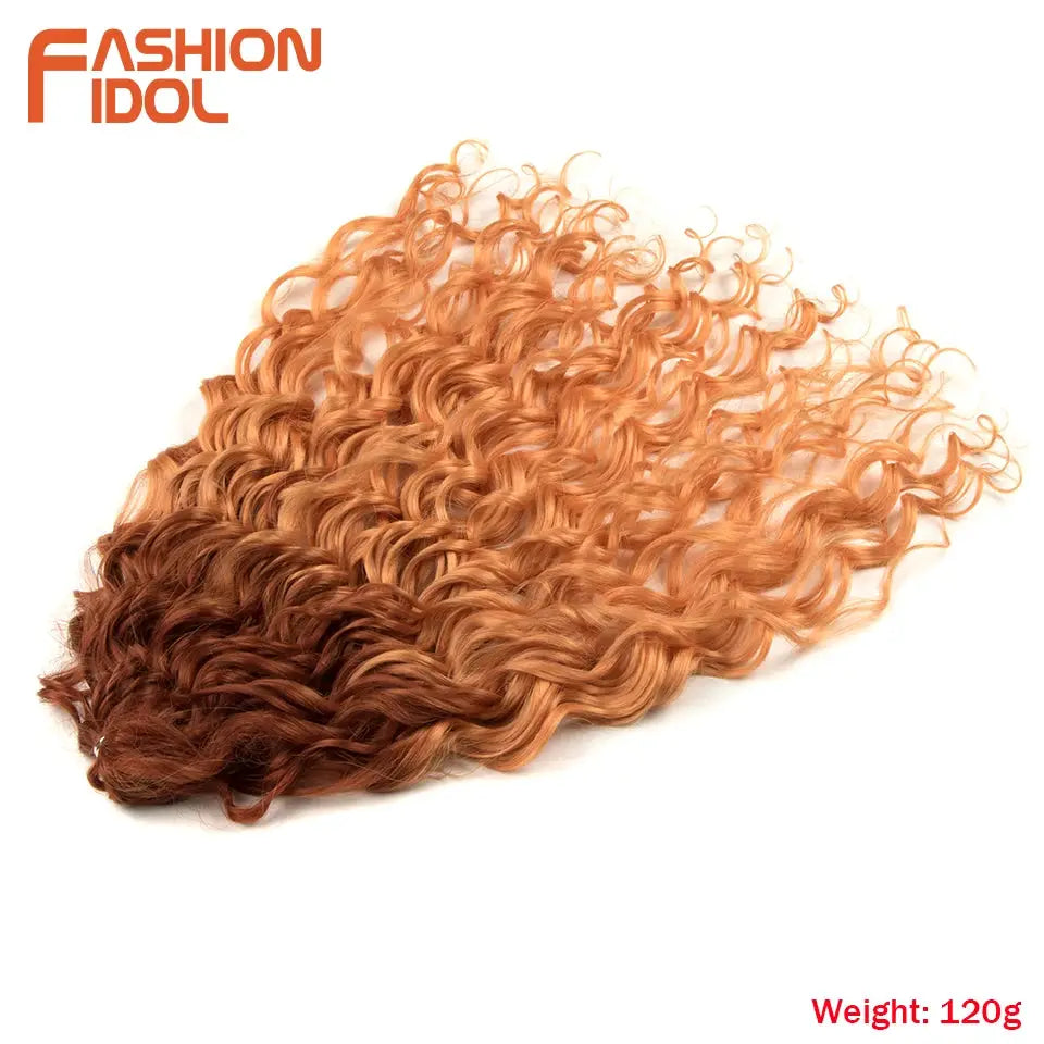 Jessica Hair Deep Wavy Twist Crochet extensions, orange copper, synthetic high-temp fiber, 120g, Fashion Idol